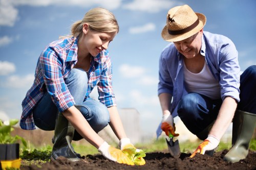 Key elements of landscape gardening including plants and hardscaping